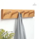 Porte manteau en bois design mural avec 5 accroches