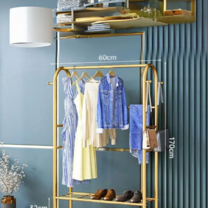 Meuble porte manteau chaussure luxe doré mini