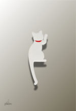 Porte manteau enfant en forme de chat blanc
