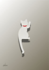 Porte manteau enfant en forme de chat blanc