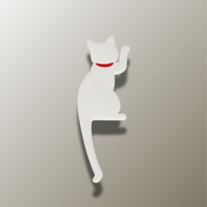 Porte manteau enfant en forme de chat blanc