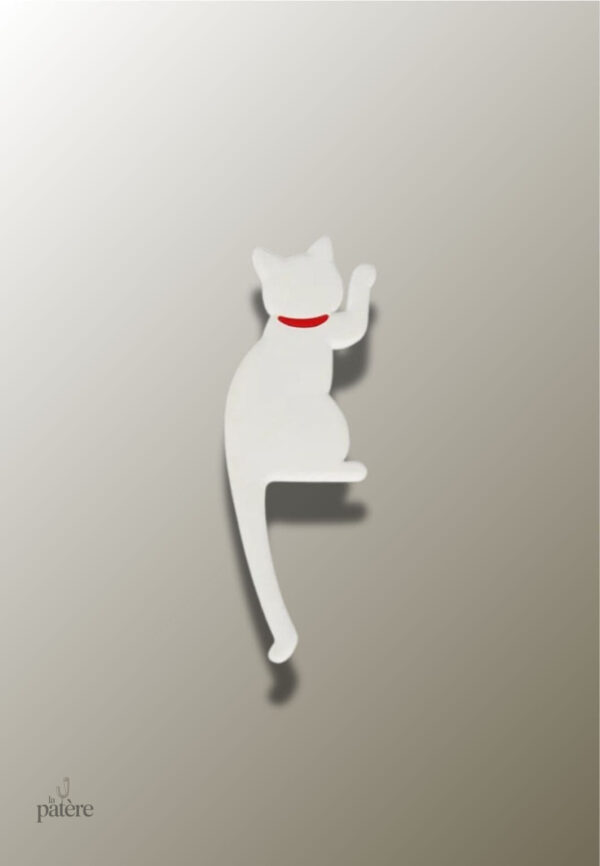 Porte manteau enfant en forme de chat blanc