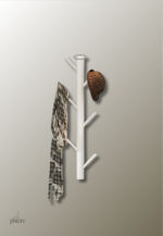 Porte manteau mural en forme d'arbre, coloris blanc