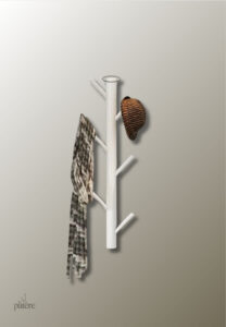 Porte manteau mural en forme d'arbre, coloris blanc