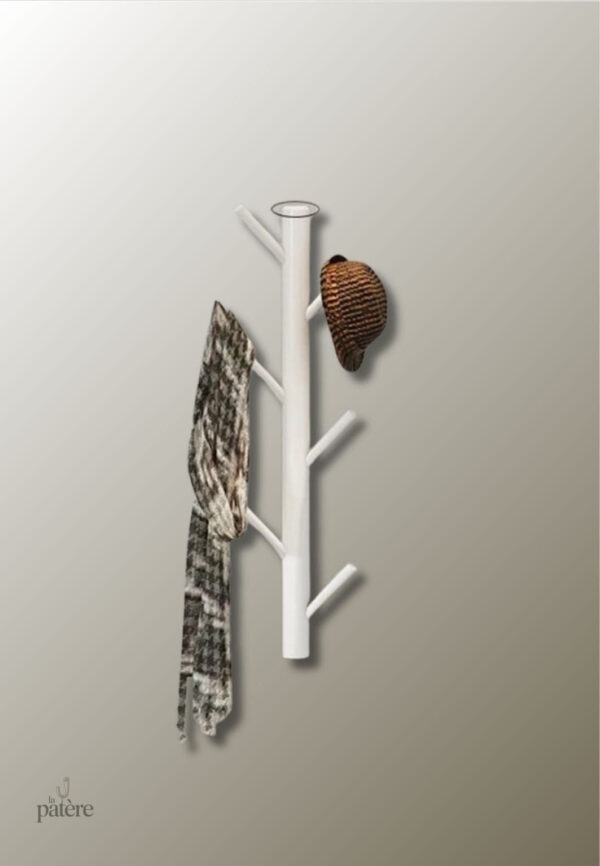 Porte manteau mural en forme d'arbre, coloris blanc