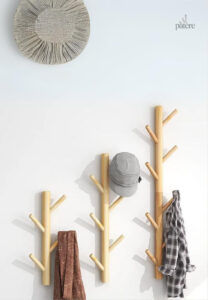 Porte manteau arbre mural, décoration pratique en bois