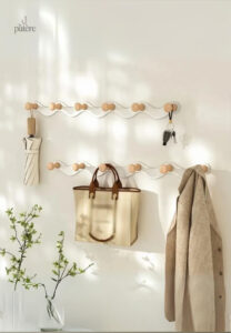 Porte manteau mural en forme de vague, style moderne et pratique