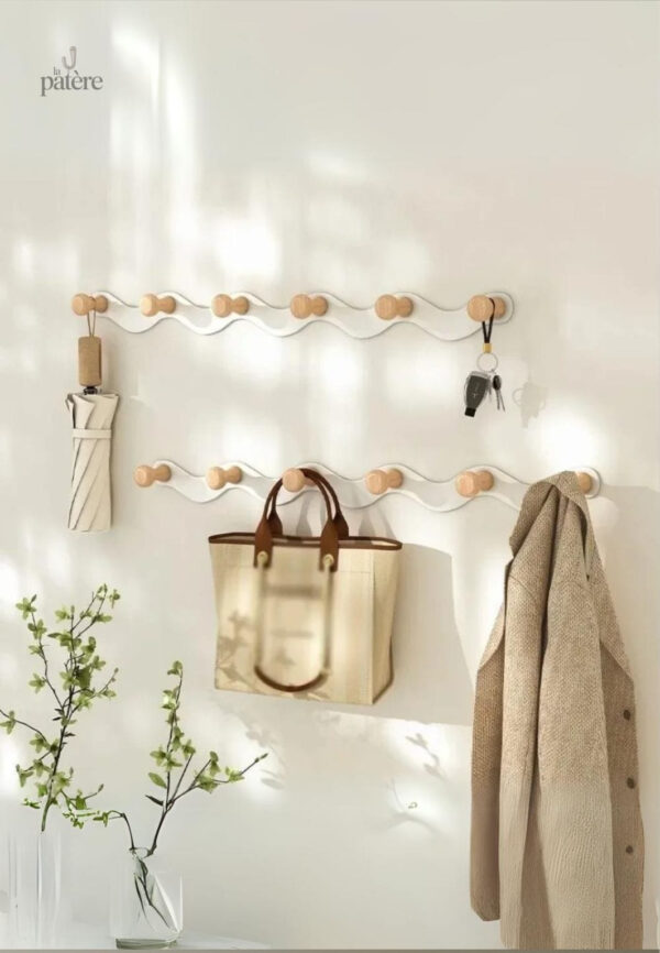 Porte manteau mural en forme de vague, style moderne et pratique