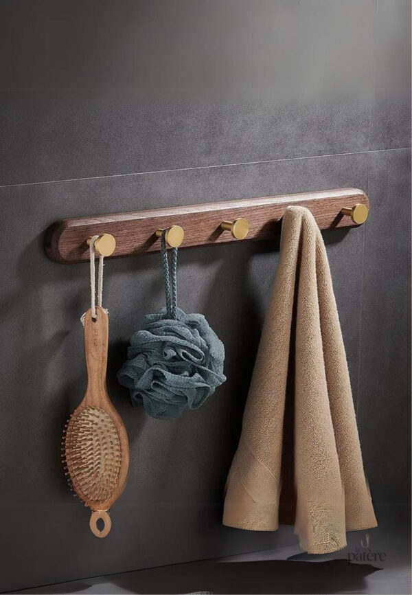 wall-mounted-coat-hook-wood-clothes-hanger-decorative-key-l7p975-1 Porte manteau mural bois 5 points pour salle de bain