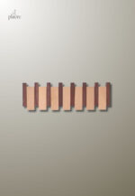 Porte manteau mural design en bois mixte avec 6 patères