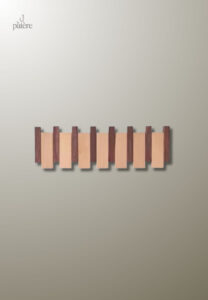 Porte manteau mural design en bois mixte avec 6 patères