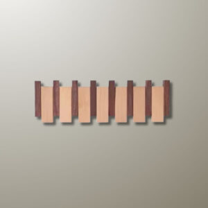 Porte manteau mural design en bois mixte avec 6 patères