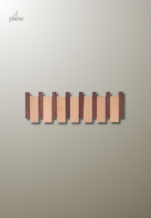 walnut-coat-racks-wall-hanging-wall-entry-door-porch-hang-dhnhho-1 Porte manteau mural design en bois mixte avec 6 patères