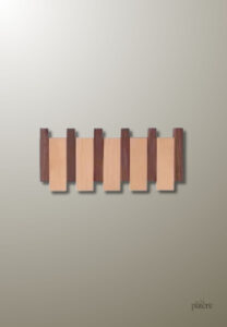 Porte manteau mural design en bois mixte avec 4 patères