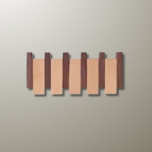Porte manteau mural design en bois mixte avec 4 patères