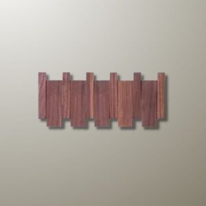 Porte manteau mural design en bois foncé avec 4 patères