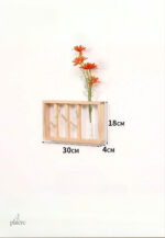 Porte manteau mural en bois clair design floral