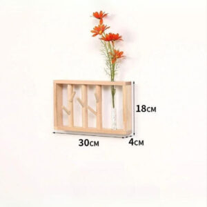 Porte manteau mural en bois clair design floral