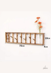 Porte manteau mural en bois foncé Floral