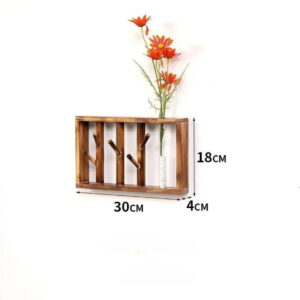 Porte manteau mural en bois foncé Floral