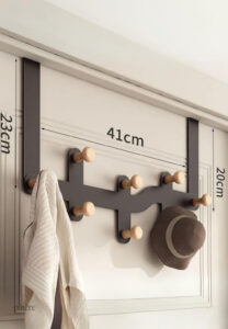 Porte manteau Labyrinthe Noir 8 points, design moderne