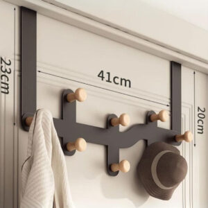 Porte manteau Labyrinthe Noir 8 points, design moderne