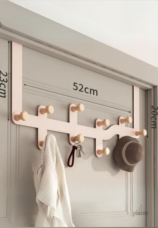wood-hooks-over-the-door-home-bathroom-organizer-rack-clo-uww4at-1 Porte manteau Labyrinthe Rose à 10 points décoratif