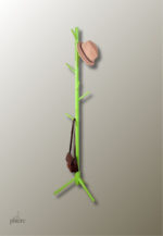 Porte manteau sur pied vert en forme d'arbre pour rangement décoratif