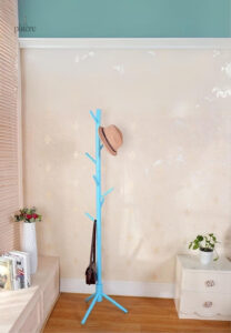 Porte manteau sur pied arbre tubé bleu ciel