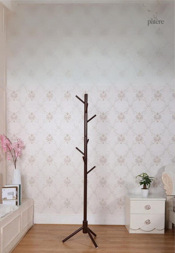 Porte manteau sur pied arbre tubé en couleur café