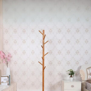 Porte manteau sur pied arbre tubé miel, design élégant