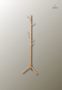 Porte manteau design en bois, style arbre sur pied