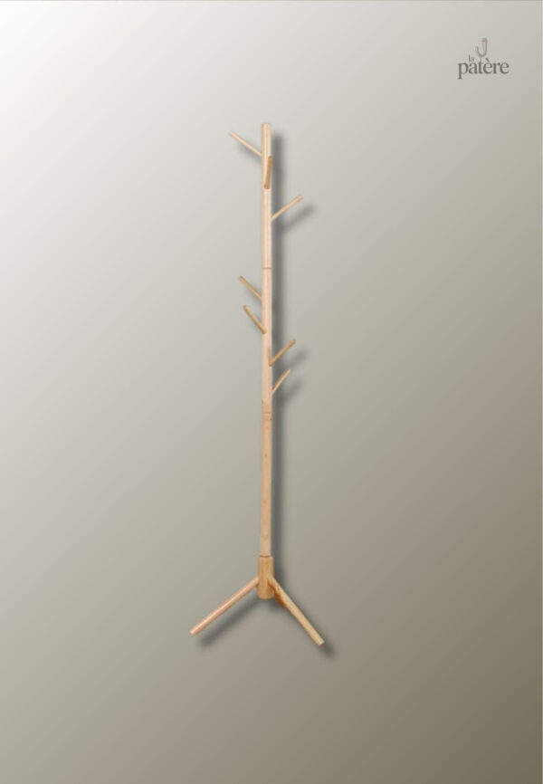 Porte manteau design en bois, style arbre sur pied