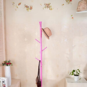 Porte-manteau sur pied arbre tubé rose élégant