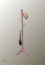 Porte-manteau décoratif en forme d'arbre, coloris rose