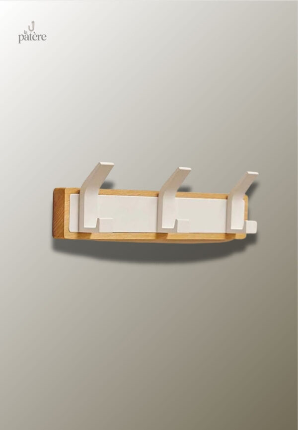 wood-wall-coat-racks-bedroom-entrance-hall-clothing-stora-pbh0sc-1 Porte manteau mural blanc 3 crochets sobre et élégant