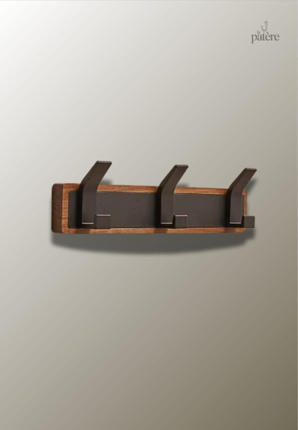 wood-wall-coat-racks-bedroom-entrance-hall-clothing-stora-pbh0sd-1 Porte manteau mural sobre noir avec 3 crochets pratiques
