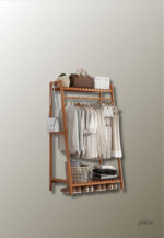 Meuble porte-manteau en bois Triangle pour chaussures
