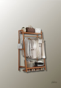 Meuble porte-manteau en bois Triangle pour chaussures
