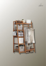 Meuble porte manteau en bois Petit Triangle avec étagère
