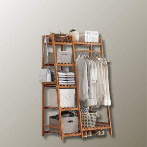 Meuble porte manteau en bois Petit Triangle avec étagère