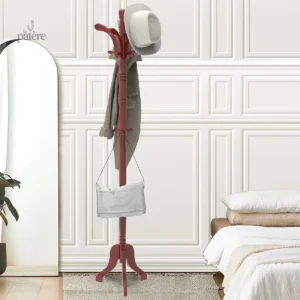 Porte manteau perroquet en bois foncé