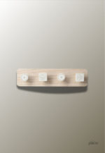 Porte manteau mural artisanal 4 points en bois